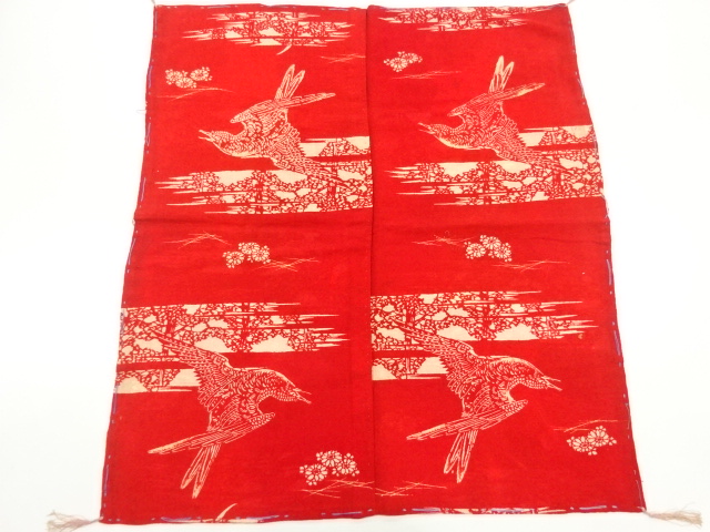 JAPANESE KIMONO / ANTIQUE FUKUSA / SILK / EDO CHIRIMEN / BIRDS